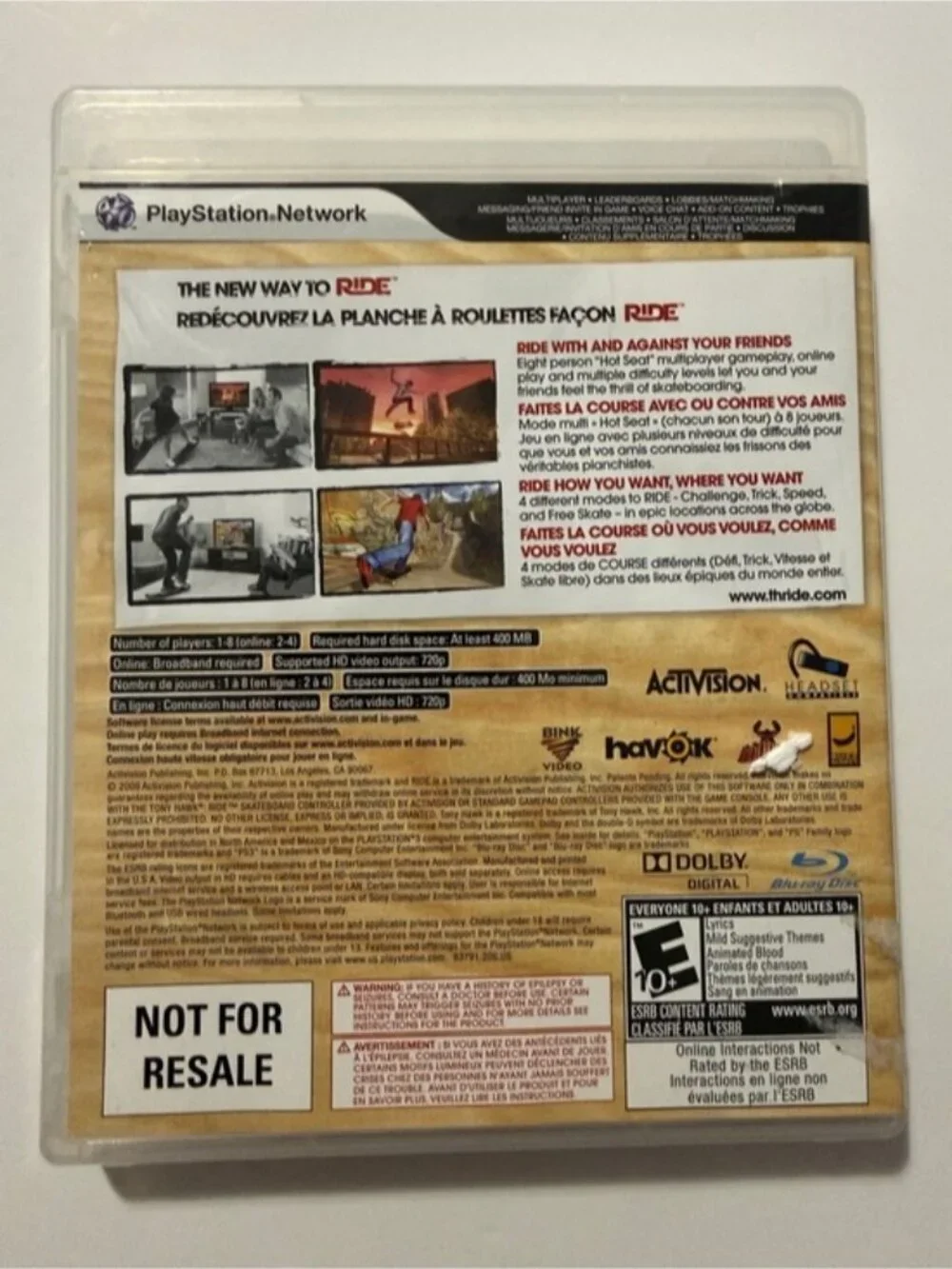 Tony Hawk Ride PS3 Game (PlayStation 3) Complete